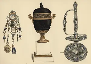 Griggs: Wedgwood chatelaine, vase and sword