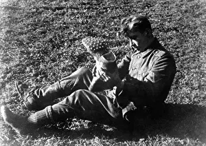 Socks: Wehrmacht soldier empties his boot, 1941