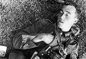 Rests: Wehrmacht soldier sleeping, 1941
