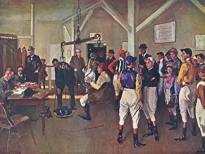 Smirke: The Weighing Room at Hurst Park by John Lavery