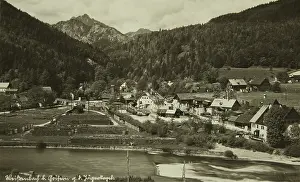 Goisern: Weissenbach at Goisern with the Jagerkogel