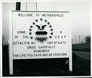 Mobilised: Welcome to Wethersfield, camp sign, before planned protest