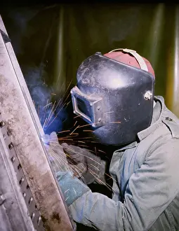 Hayle: Welder in action at J & F Pool Ltd, Hayle, Cornwall