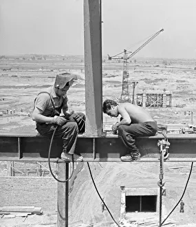 Welders: Welder - welding - steel - column - construction