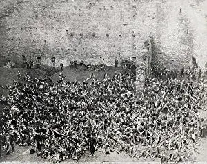 Harlech: Welsh troops at Harlech Castle prior to fighting in Boer War