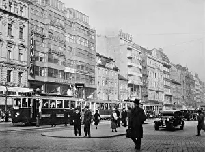 Tramway: Wenceslas Square in Prague, 1936