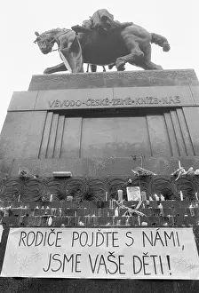 St Wenceslas: Wenceslas Square - statue - monument - demonstration