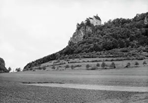 Promontory: The Werenwag Castle on the Danube river, 1930