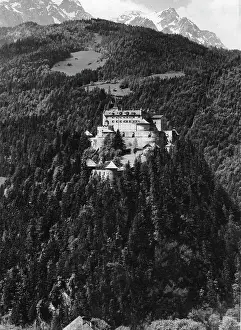 Werfen: Werfen castle in Salzburg before the