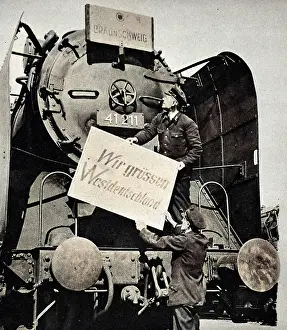 Conceded: West Berlin Train Crew Prepare to Travel, Berlin, 1949
