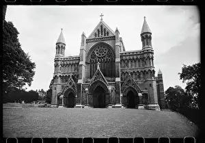Buttresses: West elevation of the St Alban's Abbey Church