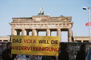 Bslo: West German citizens display a banner THE ?