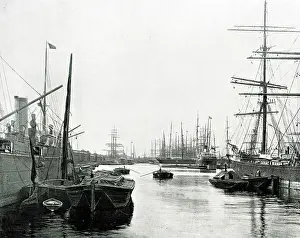 Masts: West India Docks, River Thames, London