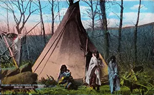 Tepee: Western Canada - Sarcee Squaws outside their teepee