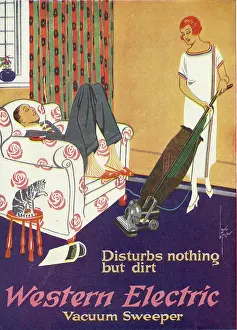 Dozing: Western Electric vacuum sweeper advertisement