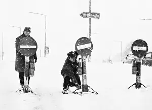 Linz: Western motorway is closed due to snowfall 1969