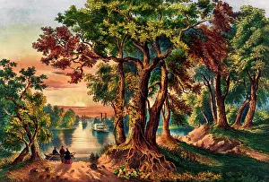 Paddlesteamer: Western River Scenery