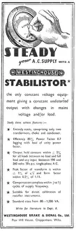 Voltage: Westinghouse STABILISTOR Constant Voltage Equipment
