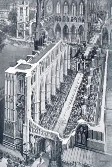 Westminster Abbey interior on wedding day