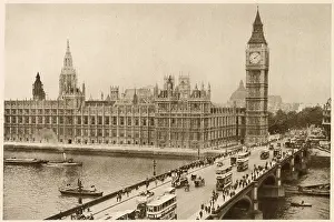 Omnibuses: Westminster Bridge and Palace of Westminster 1935