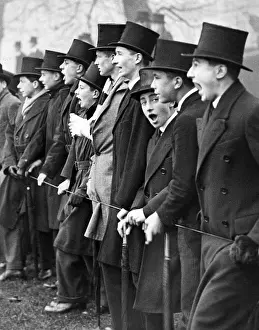 Schoolboy: Westminster School students cheering