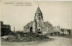 Sint: Westoutre (Westouter), Belgium - damage during WW1