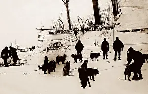 Icebound: Whaling ship icebound in the Arctic