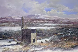 Dartmoor: Wheal Betsy Mine House – snow scene