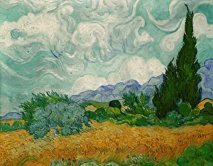 Jaune: A Wheatfield, with Cypresses