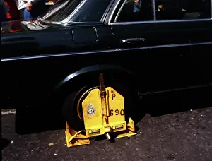 Clamp: Wheel clamp, London in the 1980s
