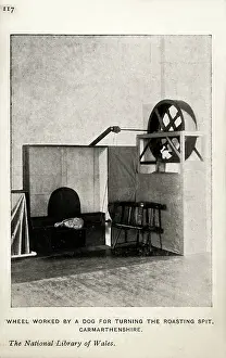 Carmarthenshire: Wheel worked by dog - turning roasting spit, Carmarthenshire