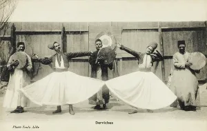 Seeker: Two Whirling Dervishes with musicians