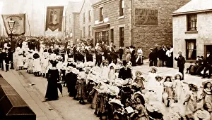 Whit: Whit Monday procession, Padiham, Lancashire, early 1900s