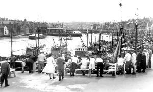 C1955: Whitby, Watching the Fishing Fleet c1955
