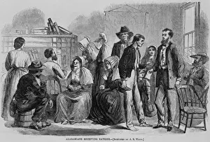 Waud: White Alabamians receive rations from the