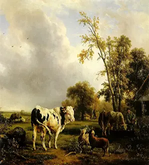 Trough: White Bull and Other Animals in the Country
