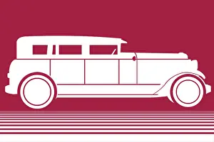 Maroon: White Car on Maroon Background