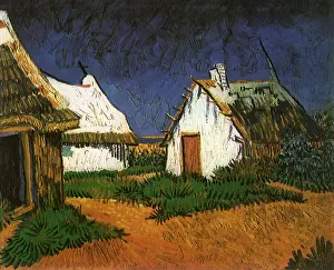 Saintes: Three White Cottages in Saintes-Maries, by Van Gogh