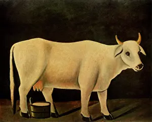 Pirosmani: White Cow on Black
