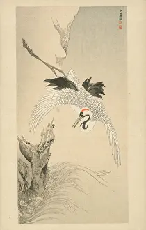 Swooping: White Crane on the Waves by Ito Jakuchu
