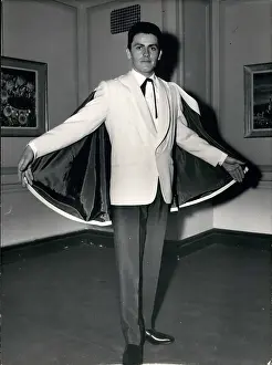 Grecian: White dinner jacket modelled in Paris