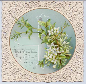 Fretwork: White flowers on an Easter card