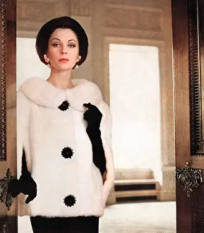 %iln: White jasmine mink cape-jacket by Bradleys