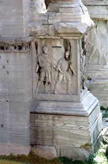 Campaigns: Detail from the white marble Arch of Septimius