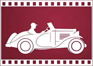 Maroon: White Sportscar on Maroon Background