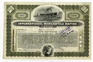 Mercantile: White Star Line - company share certificate