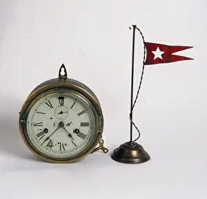 Numerals: White Star Line flag and clock