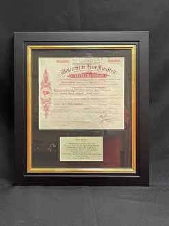 Preference: White Star Line, framed preference share certificate