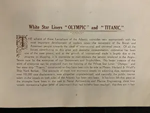 White Star Line, Olympic and Titanic brochure