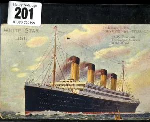 Vere: White Star Line, Olympic and Titanic postcard
